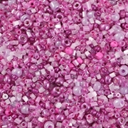 Seed Beads. Fuchsia variation. 1.5 - 4.5 mm. 1000 stk.